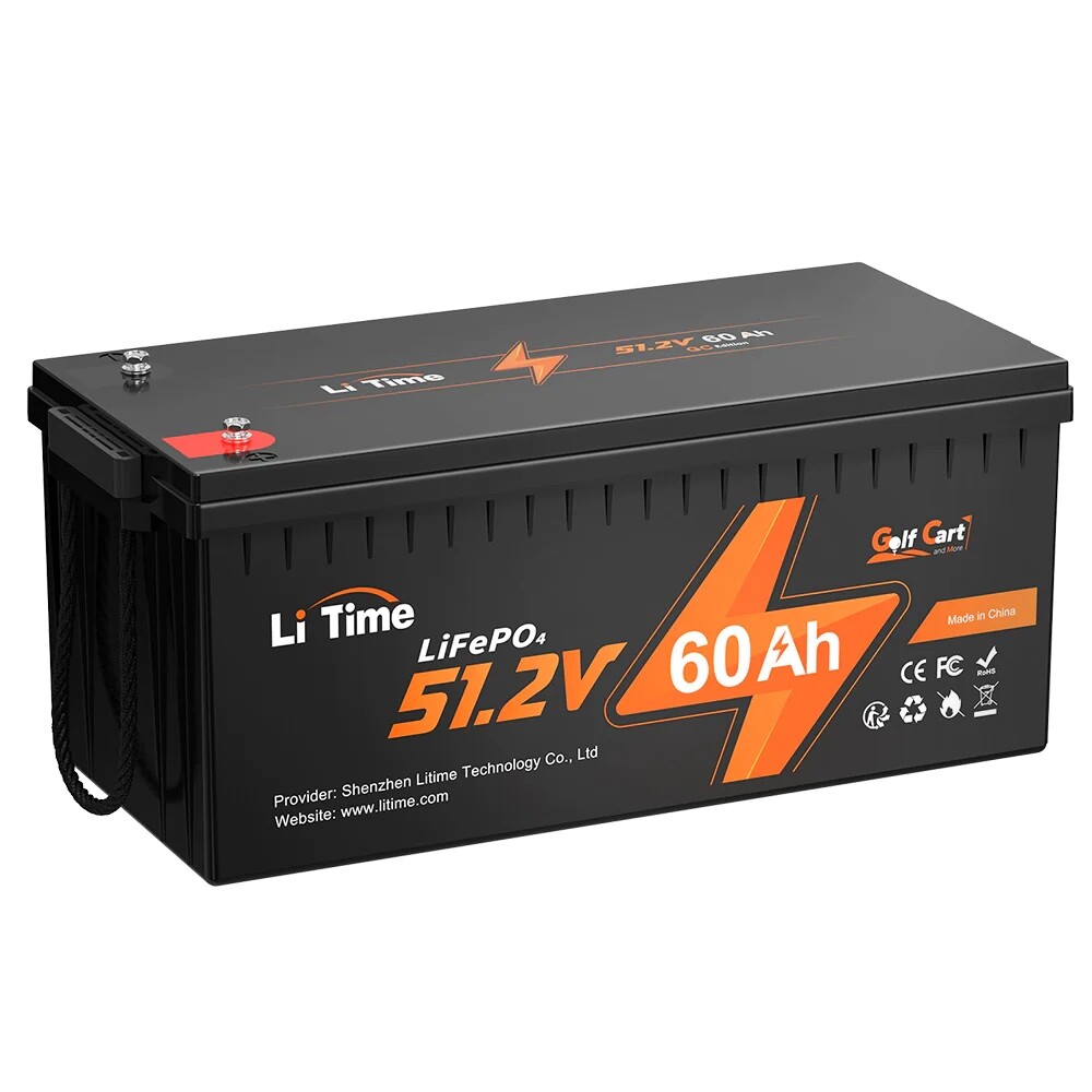 LiTime 48V 30Ah 60Ah 100Ah LiFePO4 Lithium Battery BMS Born For Golf Cart Lot