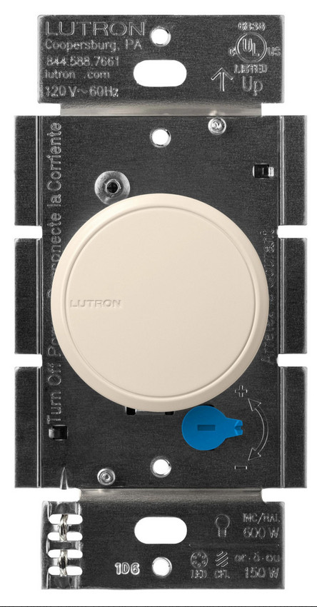 LUTRON RCL-153PNL-LA Dalia 120V 1-Pole 3-Way LED+ Dimmer Switch , Light Almond