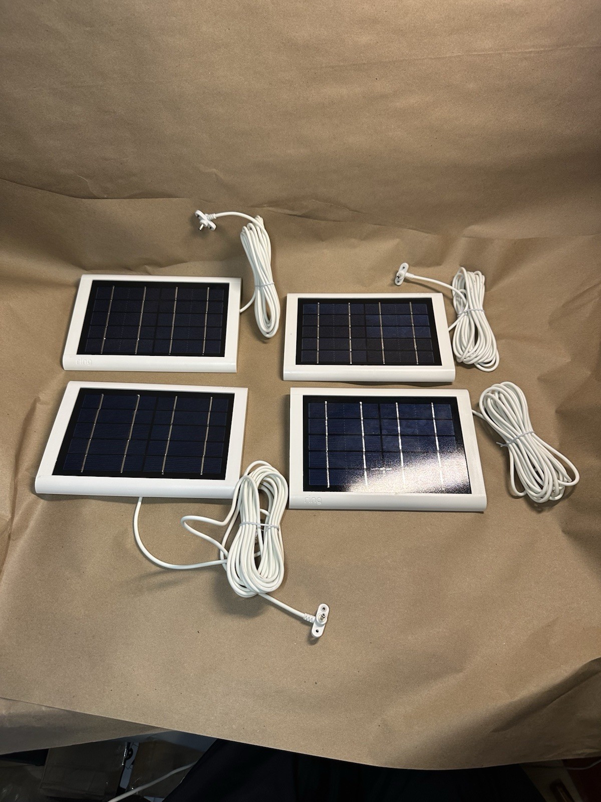 4X Ring Solar Panel for Ring Spotlight Cam Battery/Stick Up Cam Battery – White