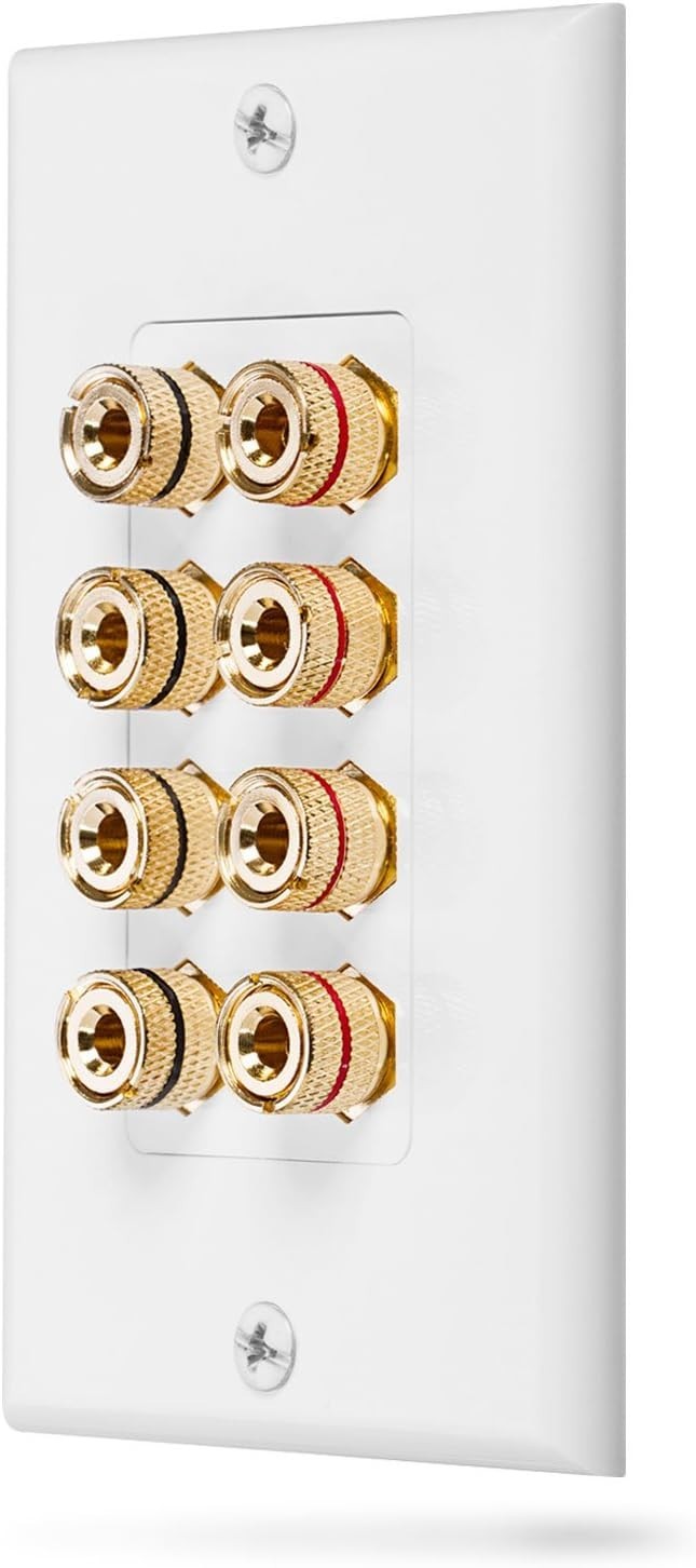 Quality Quad Speaker Wall Plate – Corrosion-Resistant Gold Plated Copper