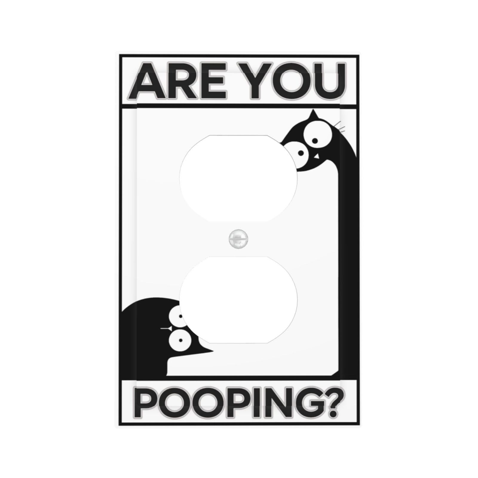 JOOJIAO Outlet Covers Funny Bathroom Art with Are You Pooping Sign Decorative…