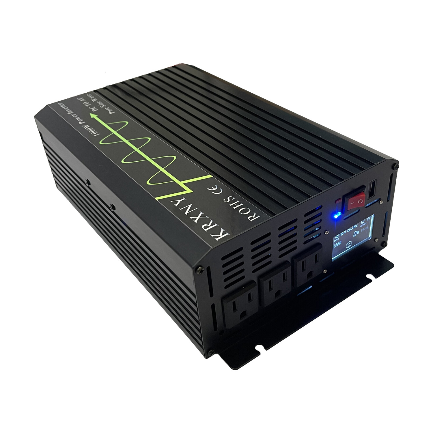 Inverter 1000W Peak 2000W Pure Sine Wave Power Inverter 12V/24V to 120V 60HZ US