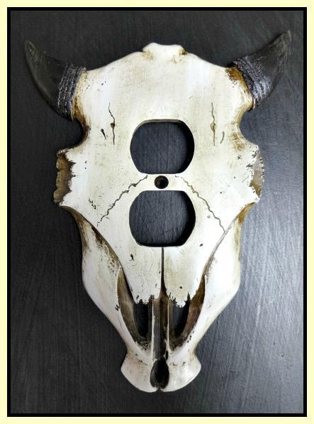 Western Rustic Cow Bull SKULL ELECTRIC OUTLET Cover Plate Cabin Lodge Decor Gift