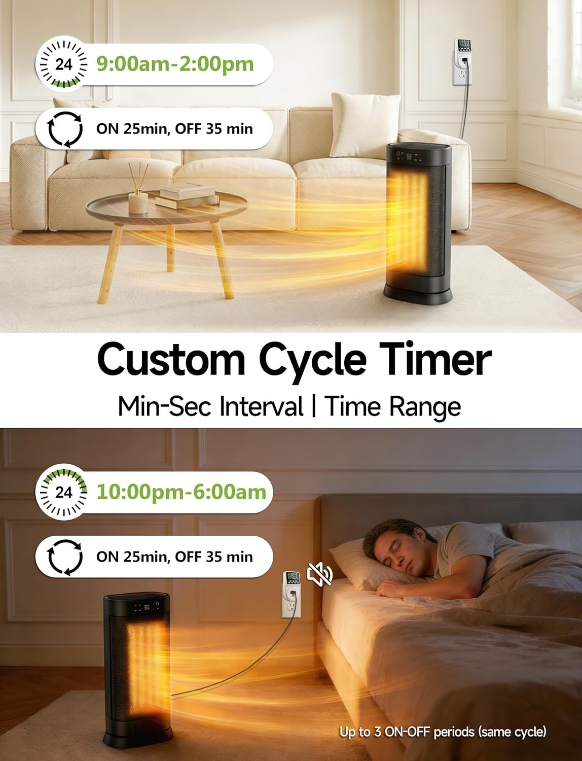 Versatile 24-Hour Timer Plug for Lights & Appliances – Energy Efficient 2 Pack