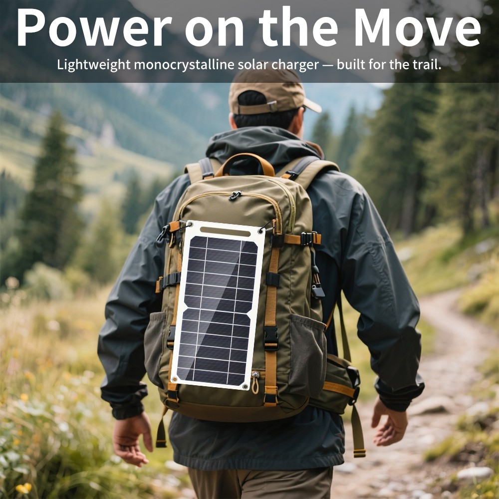 20W 5V Solar Panel Power Bank USB Phone Charger Outdoor Camping Hiking Travel