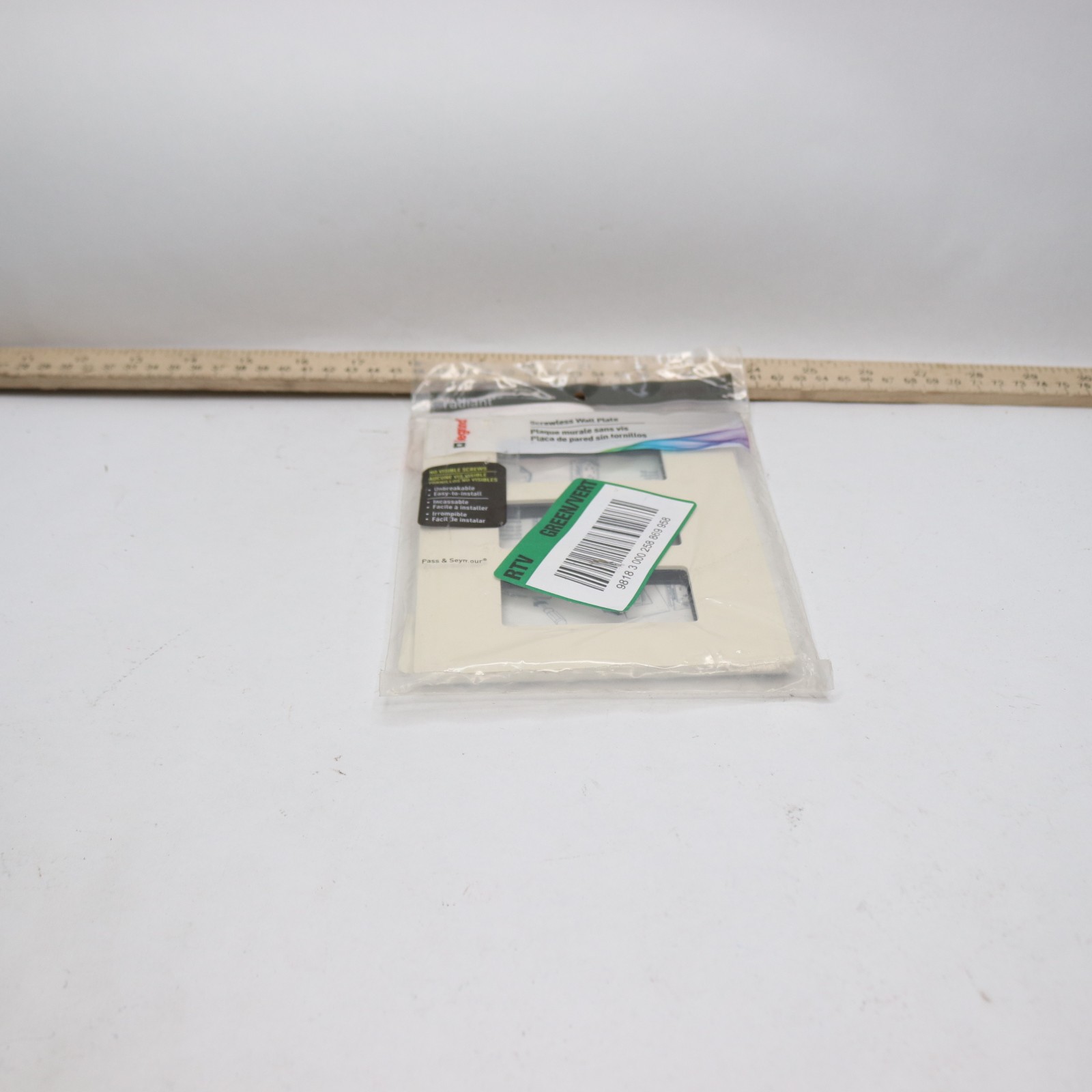 Legrand Screwless Wall Plates Light Almond 3-Decorator Rocker 3-Gang RWP263LACC6