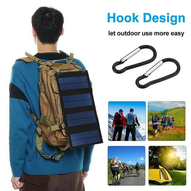 100W USB Solar Panel Folding Power Bank Outdoor Camping Hiking Phone Charger Kit