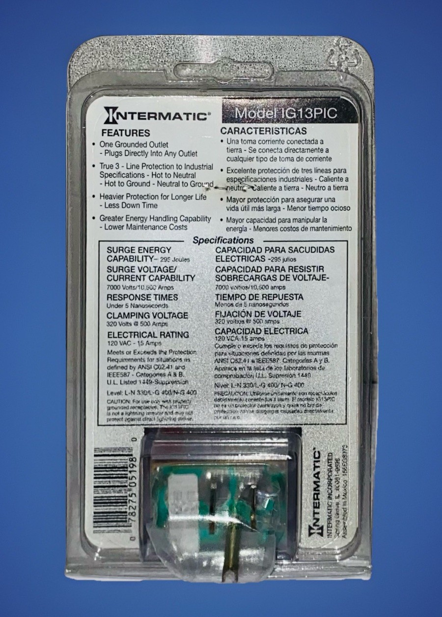 Intermatic Laptop Lifesaver Portable Plug-In Surge Protector Audible Alarm