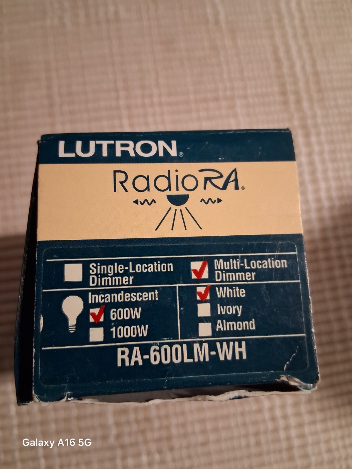 Lutron Radio RA RA-600LM 1st gen Dimmer switch white