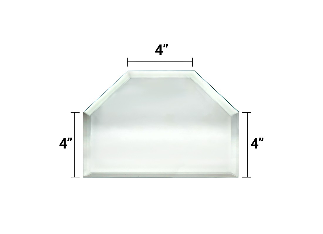FHC BVM4T4 4″ T-Connect All Sides Beveled Clear Glass Mirror