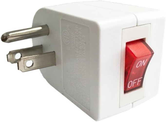 Compact Single Outlet Wall Tap Adapter with Power Switch – 2 Pack for Easy Use