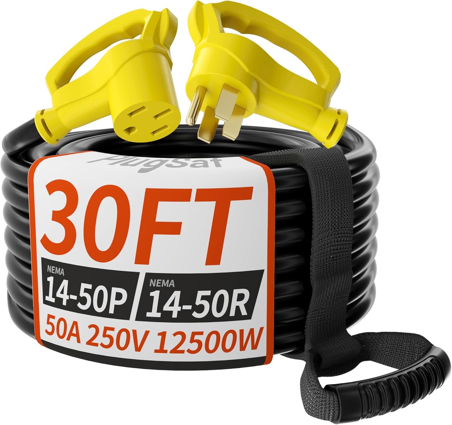 NEMA 14-50P/14-50R 30 FT 50 Amp RV/EV Extension Cord Outdoor with Grip Handle, 4