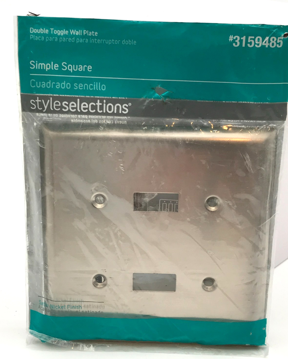 Wall Plate Double Toggle Styles Selections Satin Nickel Finish 3159485 NEW