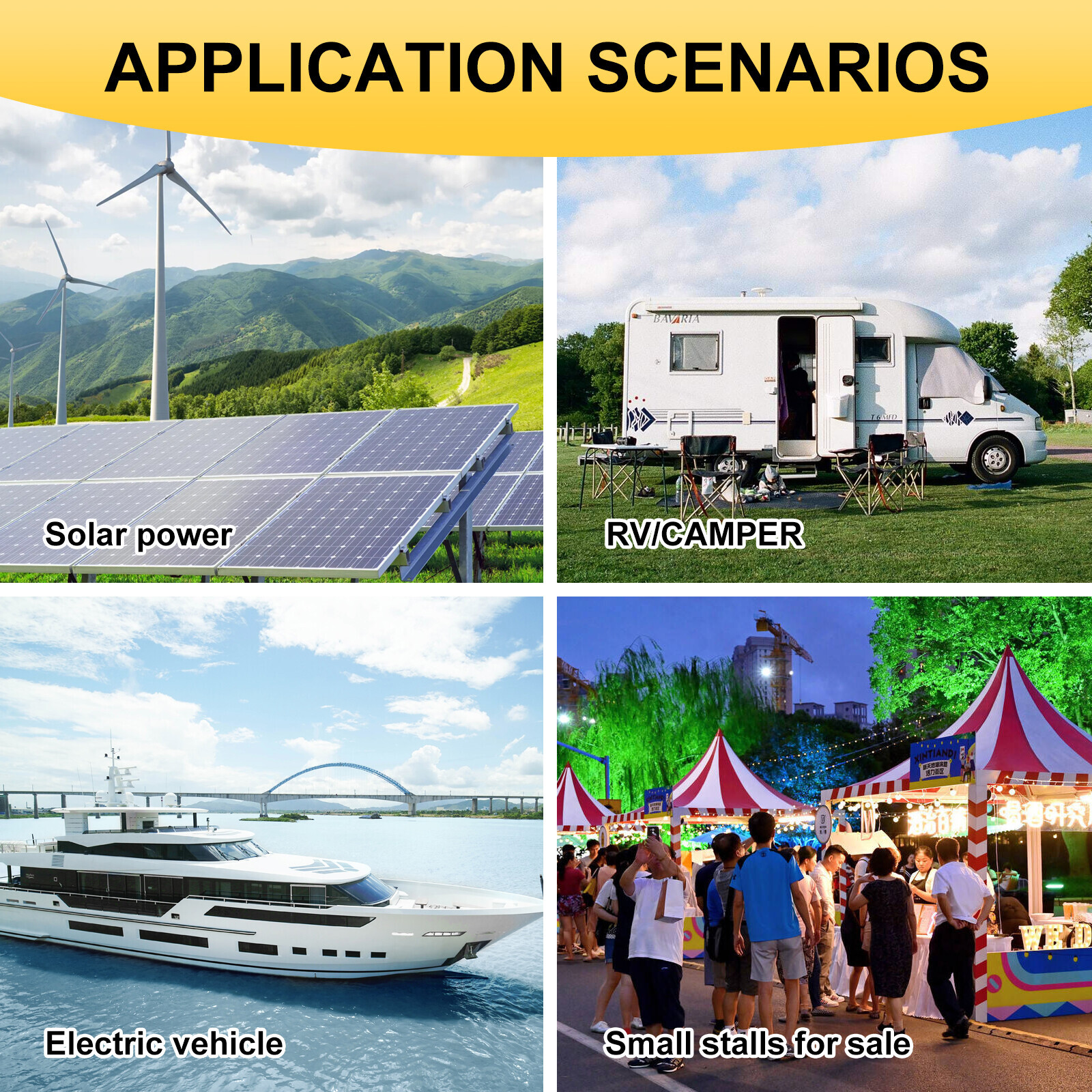 12V LiFePO4 Lithium Battery 200Ah 100Ah 50Ah 20Ah Deep Cycle for RV Solar Boat
