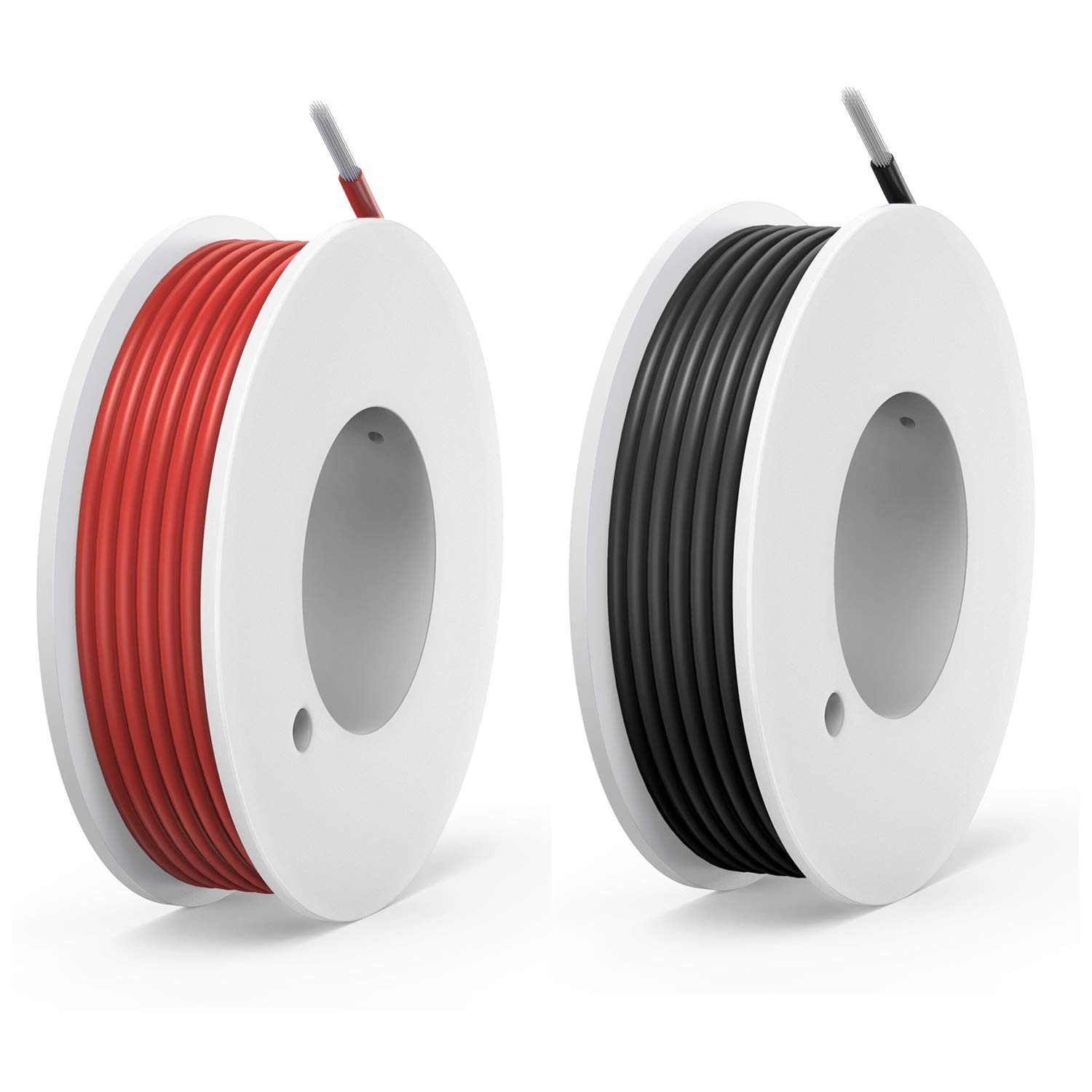 20 awg Silicone Electrical Wire Cable 2 Colors (23ft Each) 20 Gauge Black
