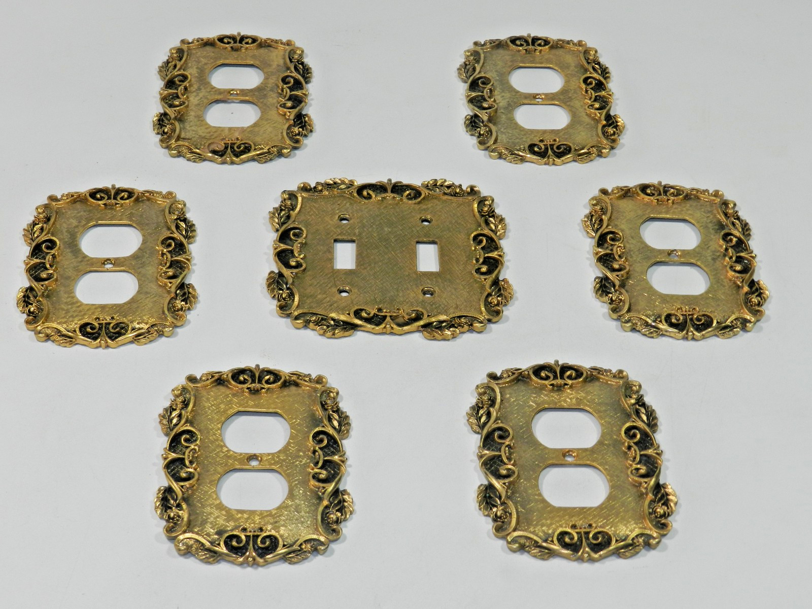 Vintage Brass Ornate Switch Plate Outlet Cover Lot