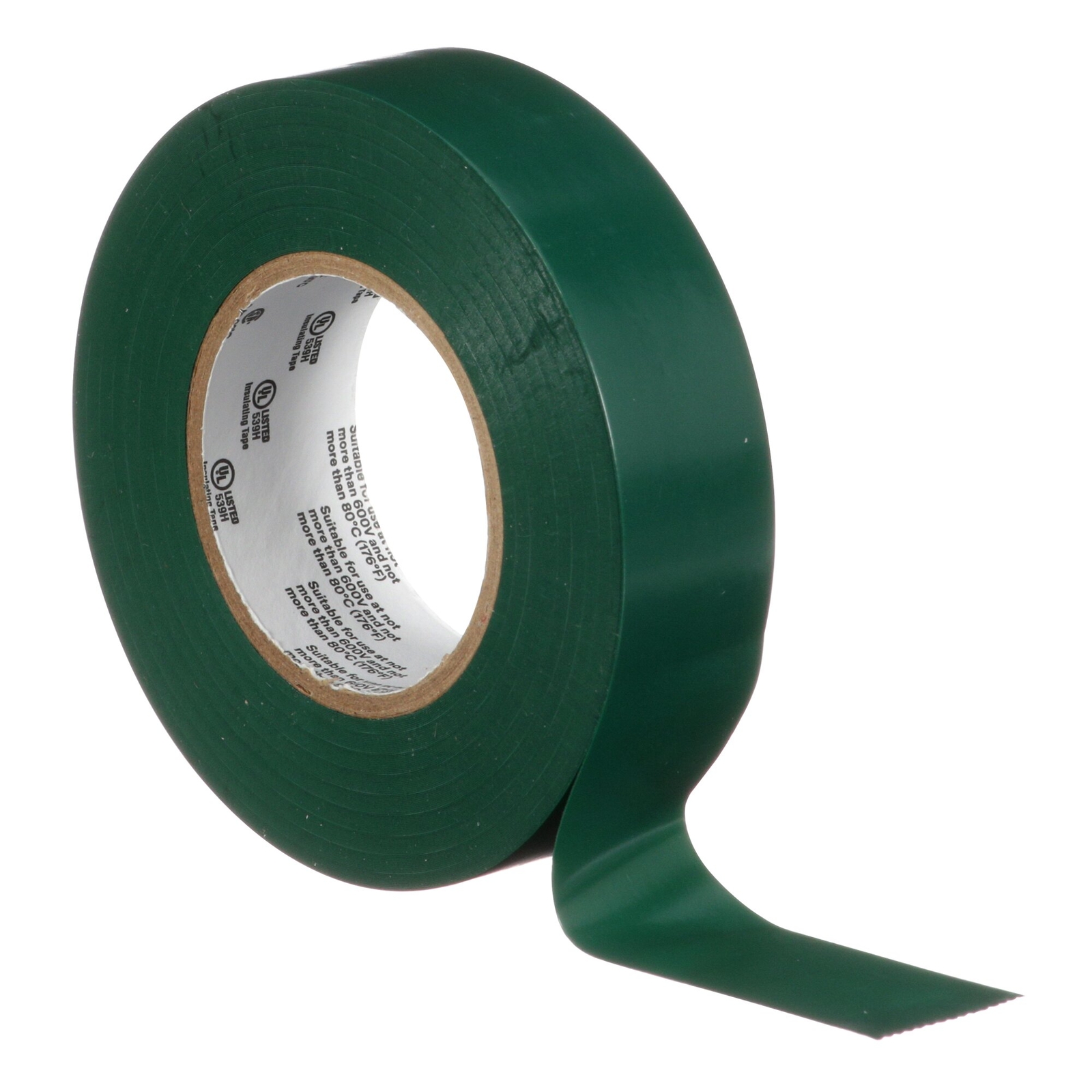 3M Temflex Vinyl Electrical Tape 165, Green, 3/4 in x 60 ft (19 mm x 18 m)