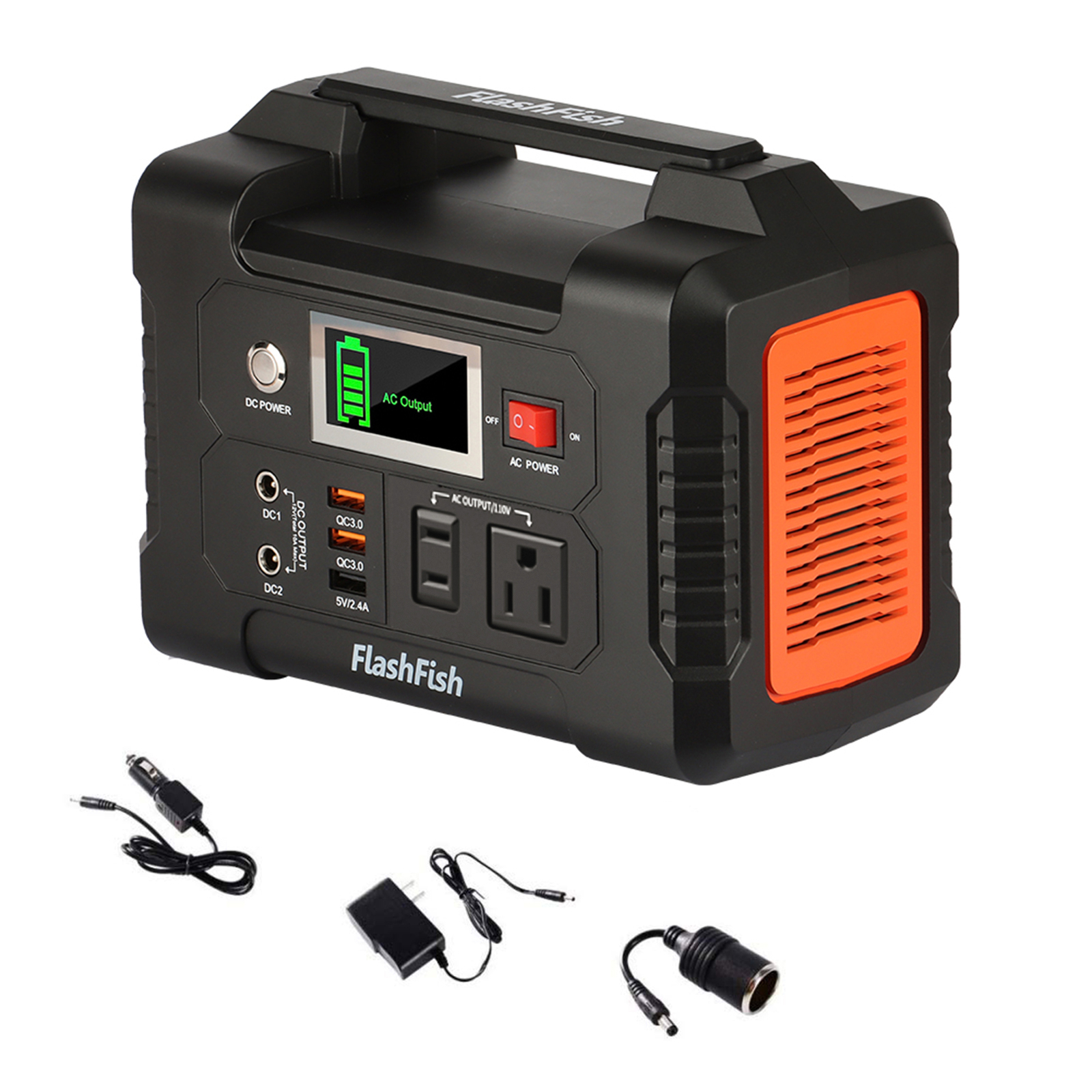 Flashfish 40800mAh/151Wh 200W Solar Generator Power Station 3 Charging Mode V2Y8