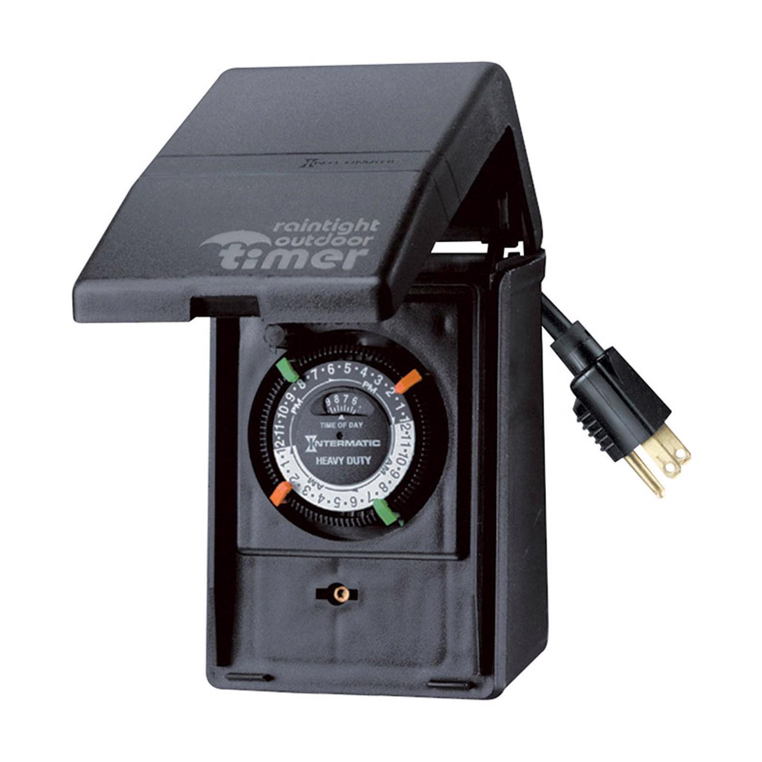 Intermatic HB11KD89 Black 15A 1 HP 1800W Portable Outdoor Timer 13 in.