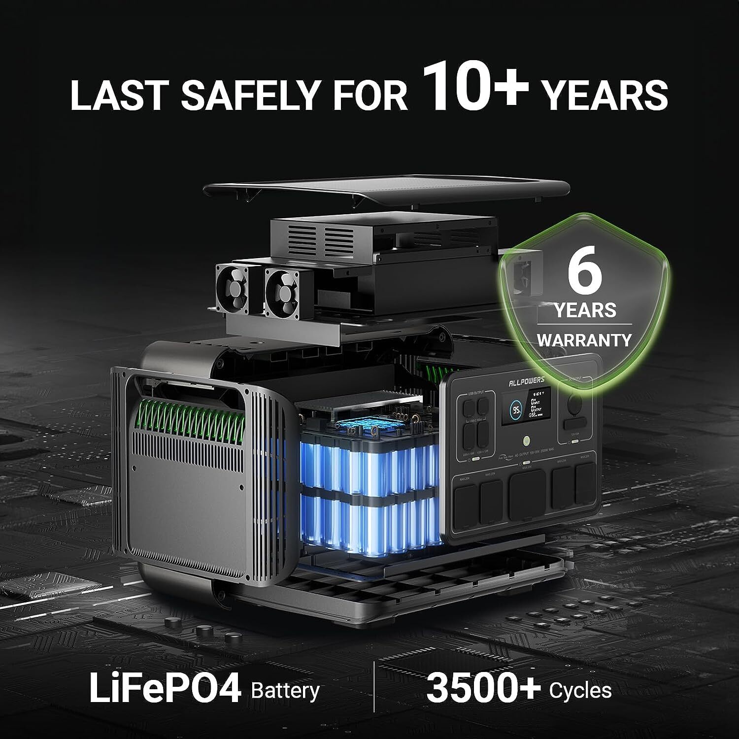 ALLPOWERS 2500W LiFePO4 Solar Generator RV With 400W Portable Solar Panel IP67