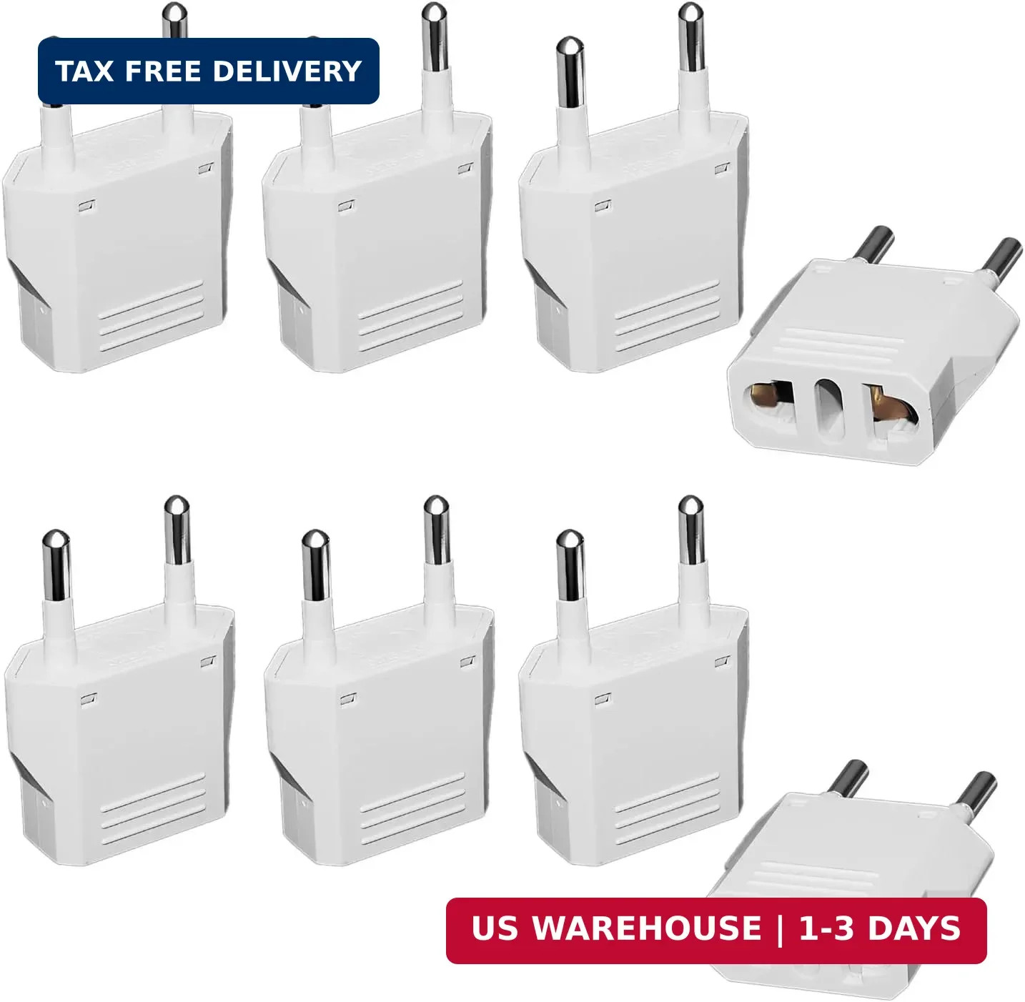 8 Pack European Travel Plug Adapter, US to Europe Plug Adapter, Type C Wall O…