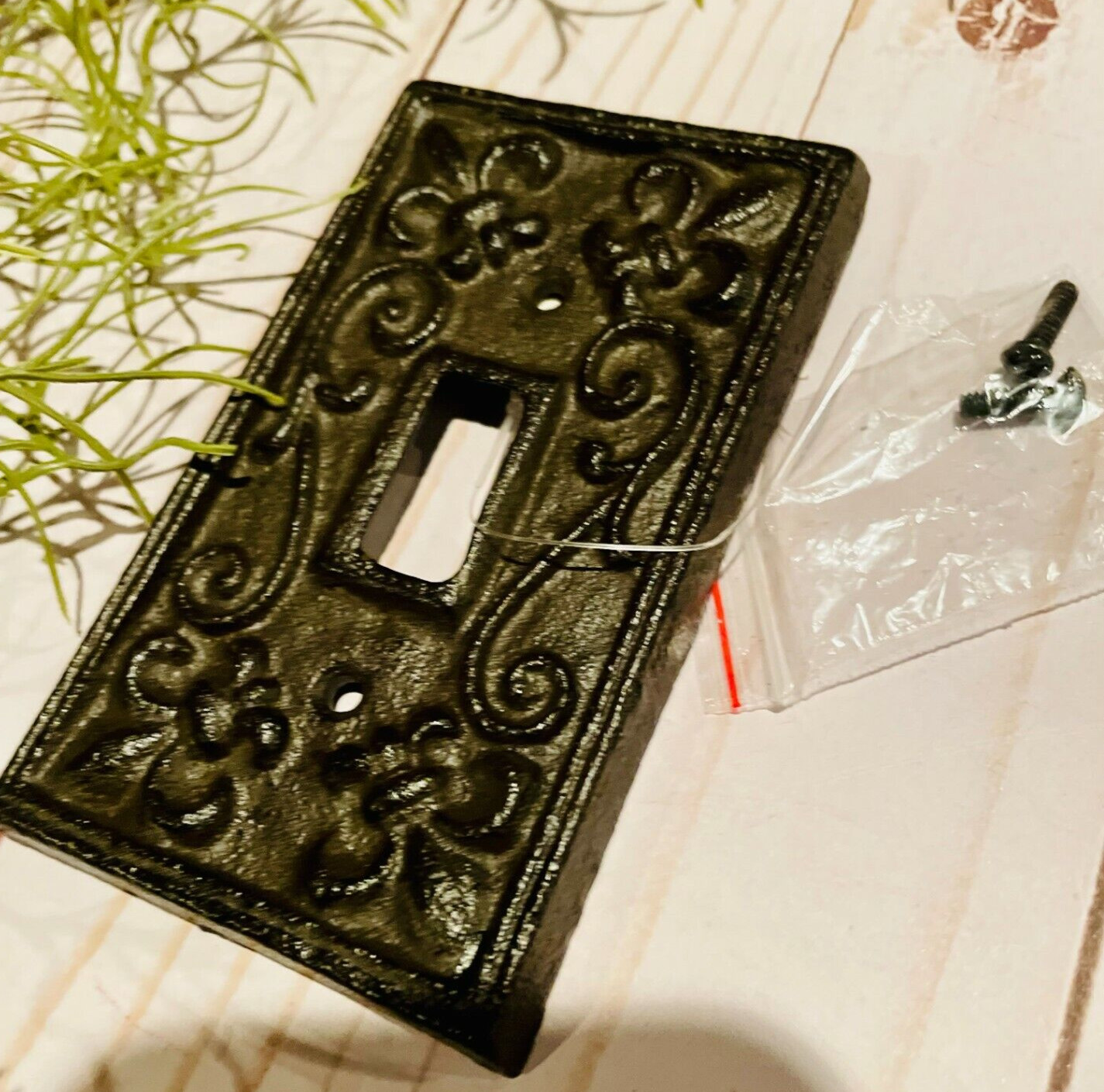 Toggle Light Switch Wall Plate Cover Cast Iron Metal Farmhouse-Vintage 4.6×2.75″