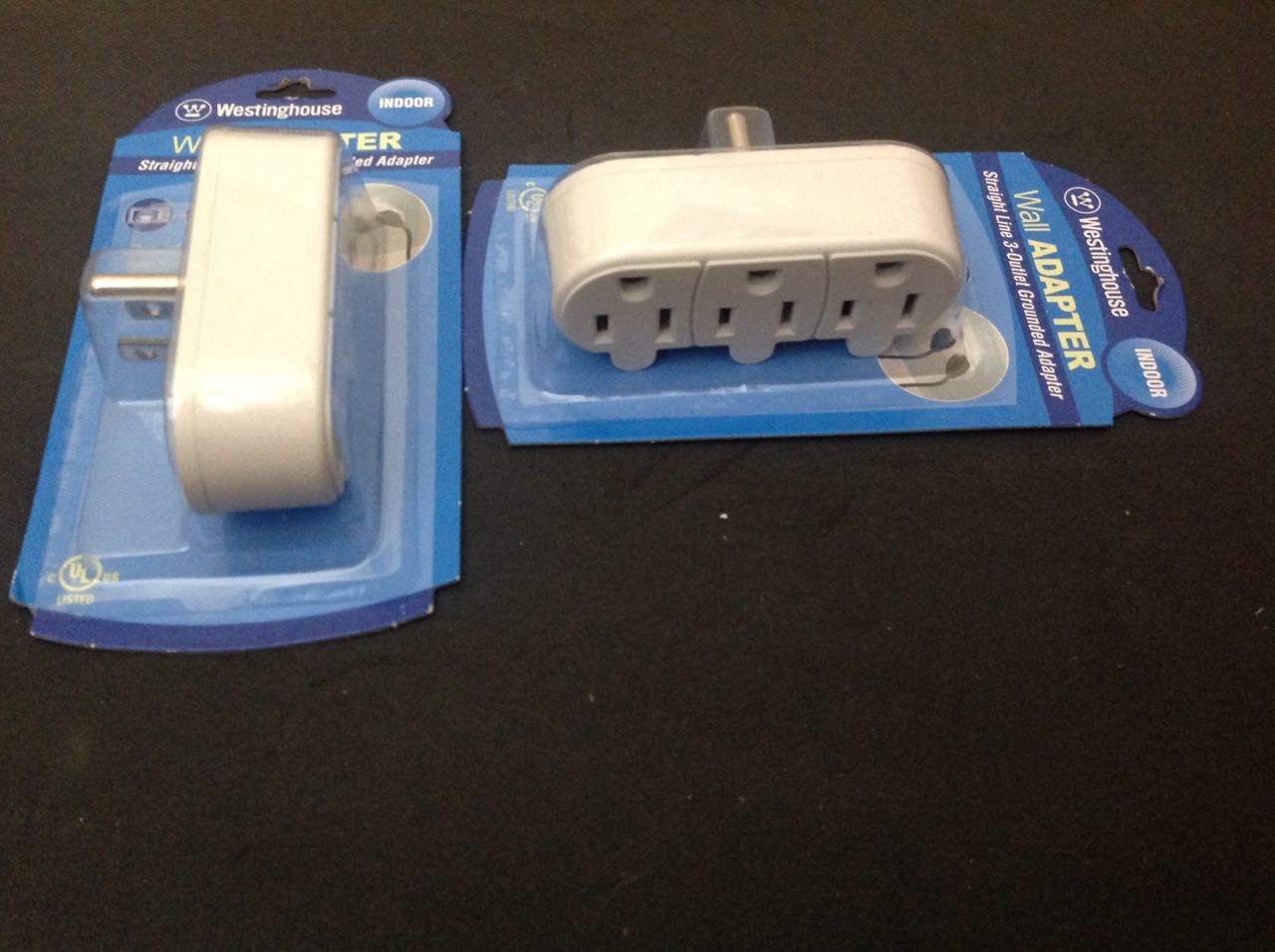 2 Pcs Wall Adapter Straight Line 3-Outlet Grounded Adapter-UL Listed-USA SELLER