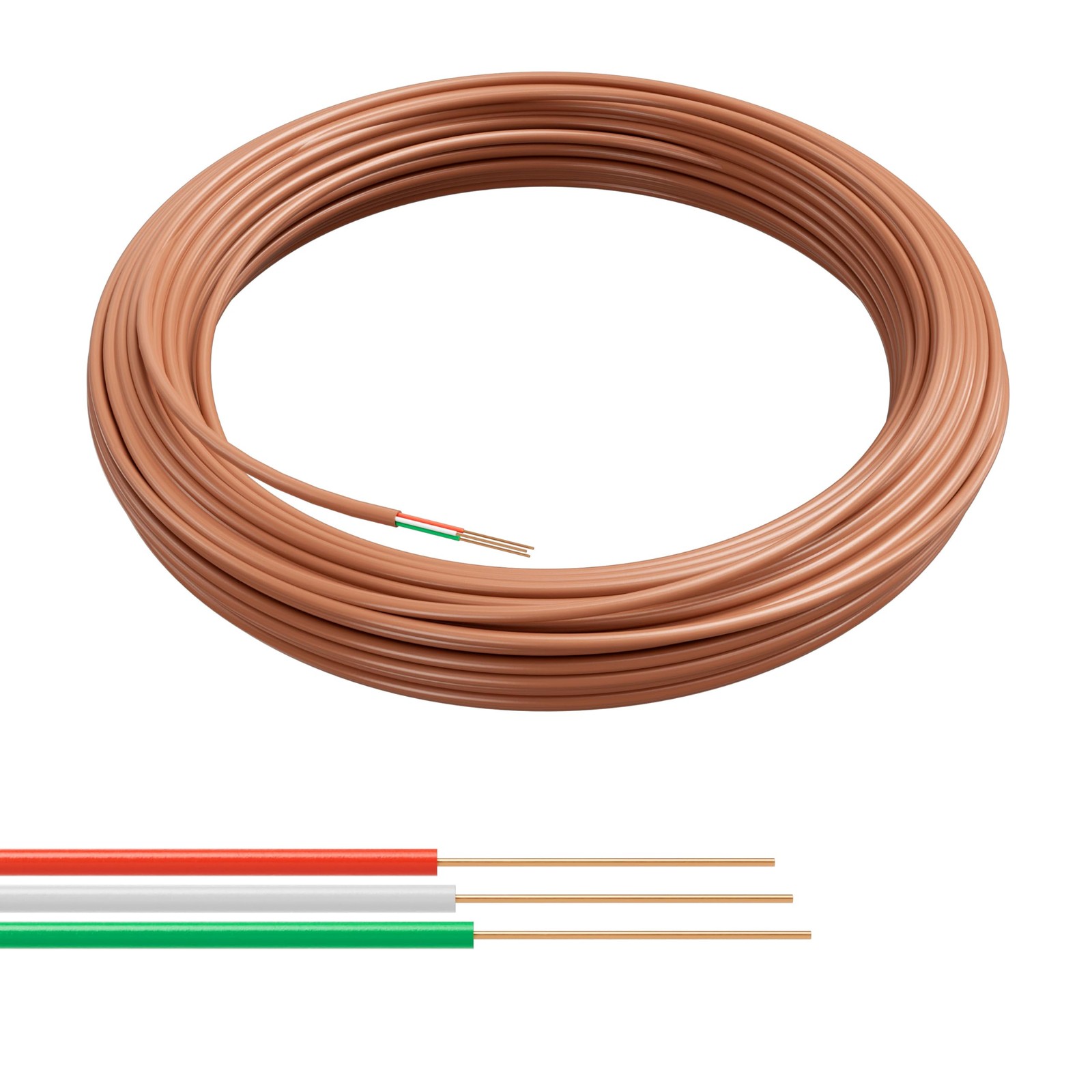 THE CIMPLE CO 18/3 Thermostat Wire 50 FT – 50 Feet (15 Meter), Brown