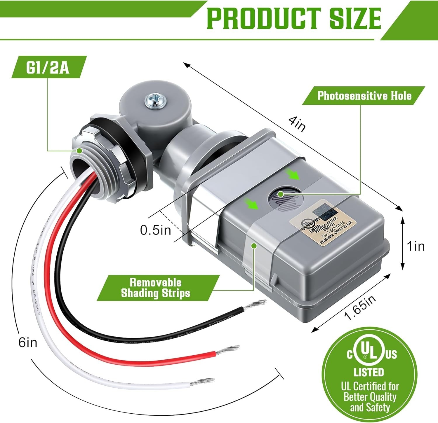 1 pcs Photocell Sensor 120V Dusk to Dawn Switch IP54 Outdoor Light Auto On/Off