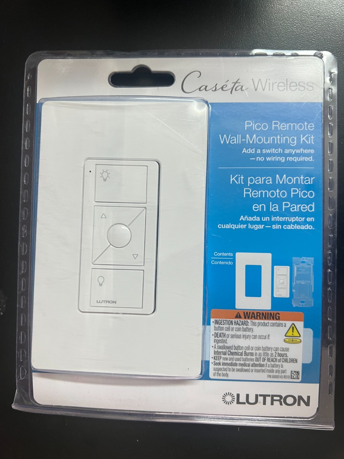 Lutron PJ2-WALL-WH-L01 Pico Smart Remote Control Wall Mounting Kit White 4926
