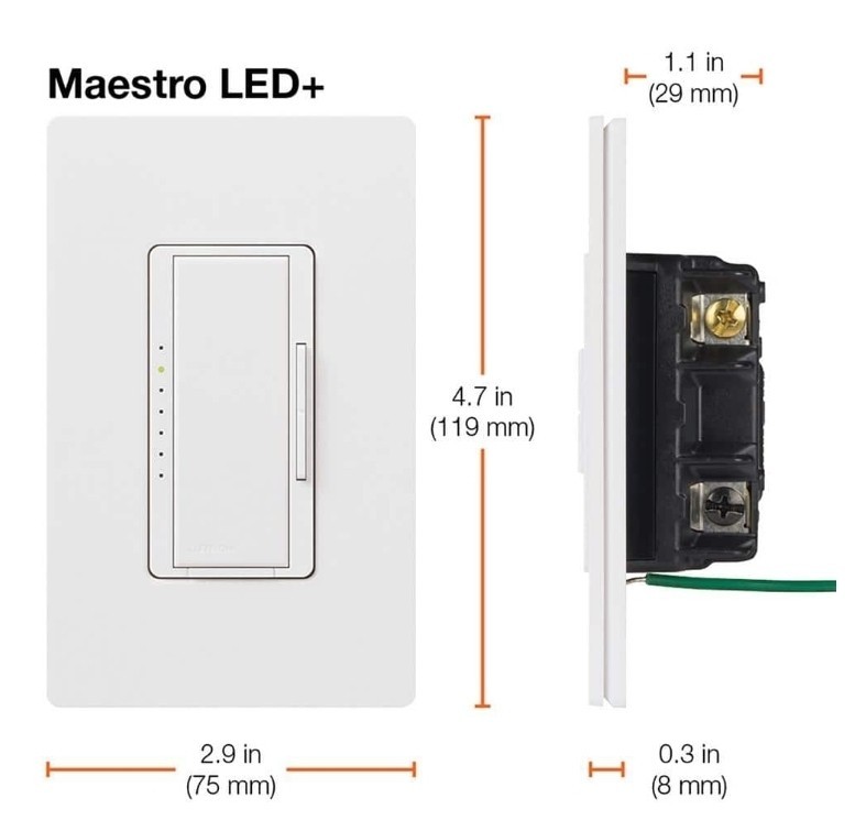 Lutron Maestro MACL-153MR-WH LED Single Pole Dimmer – White