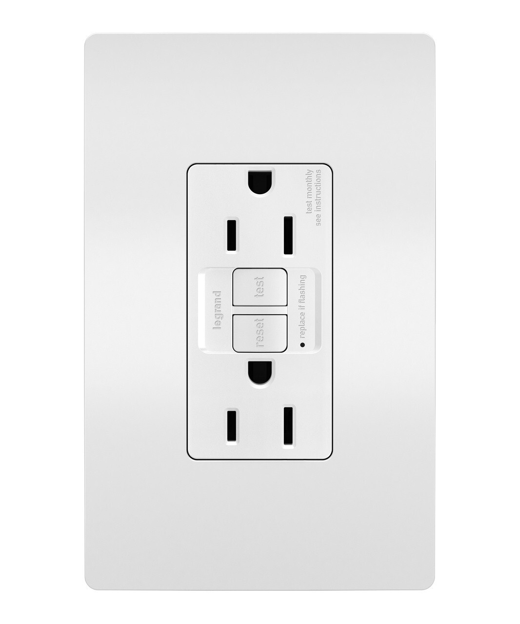 Legrand Radiant 1597-TRW 15A Self-Test GFCI Receptacle Outlet Tamper Resistant