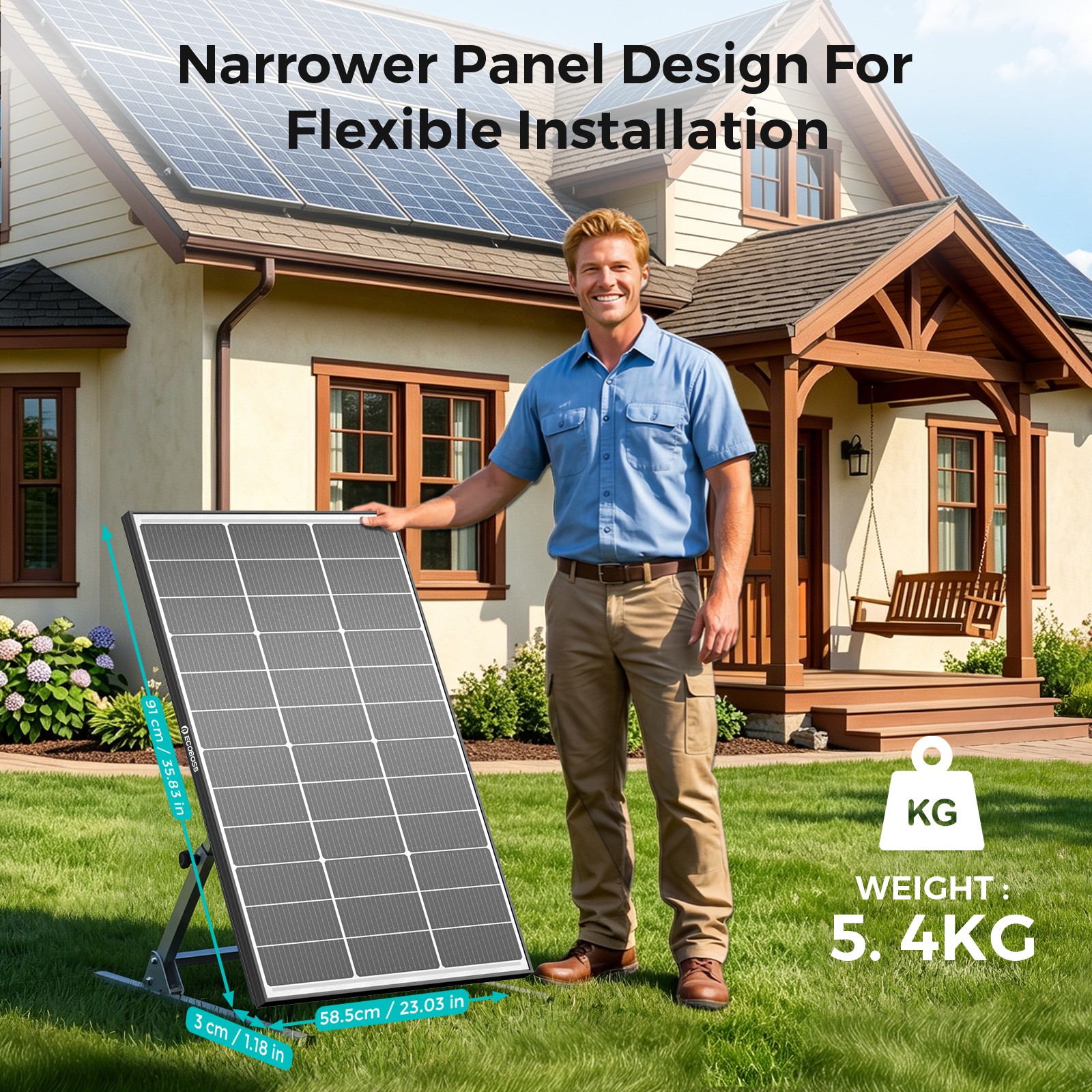 200W Watt (100W*2) Bifacial Solar Panel Mono 12V N-Type Home RV Camping Off-Grid