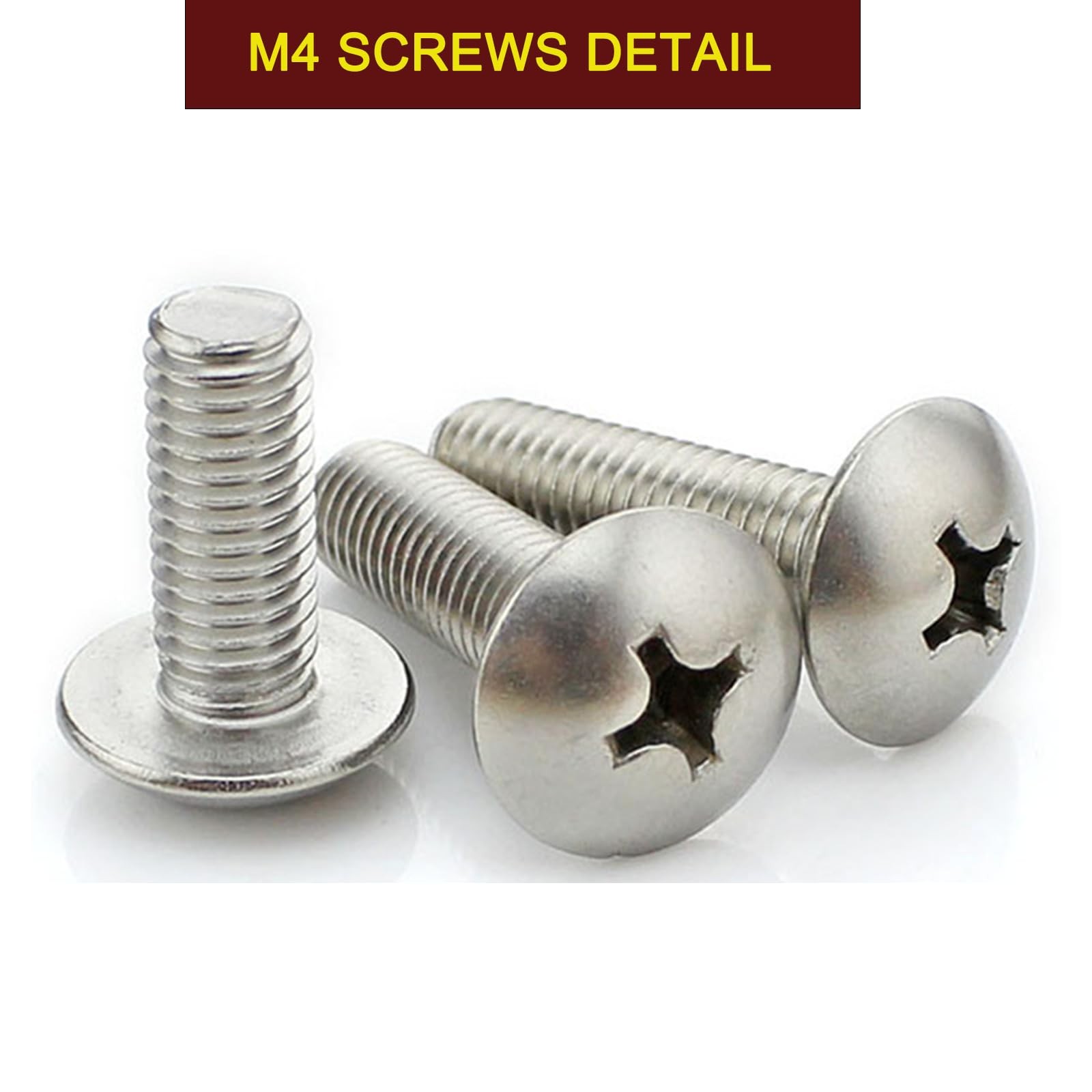 M4 10mm TV/Monitor Wall Mount Screws for 75x75mm and M4-10mm, Stainless Steel