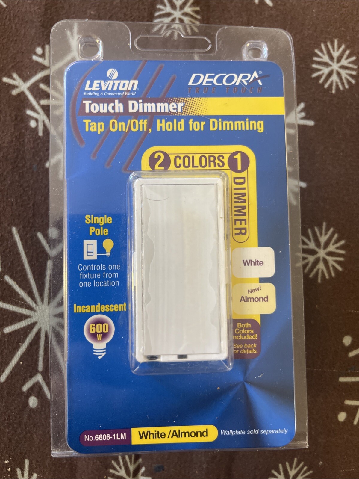 Leviton Decora True Touch Single Pole Dimmer Switch Tap On White 6606-1LM Almond