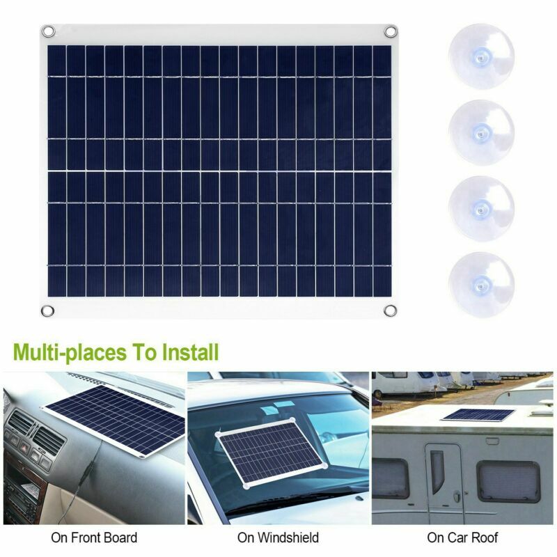25 Watts 3.0A Dual USB Solar Panel Kit 12V Car Battery Charger IP68 Waterproof