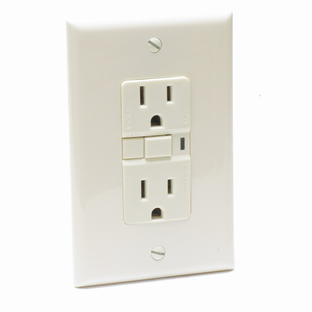 Cooper Wiring Devices VGF15A-M Heavy Duty GFCI Duplex Receptacle Outlet, Almond,