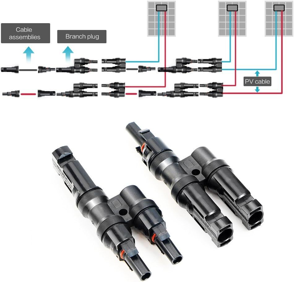 ALLPOWERS Branch Connectors Solar Panels Connectors Y Connector