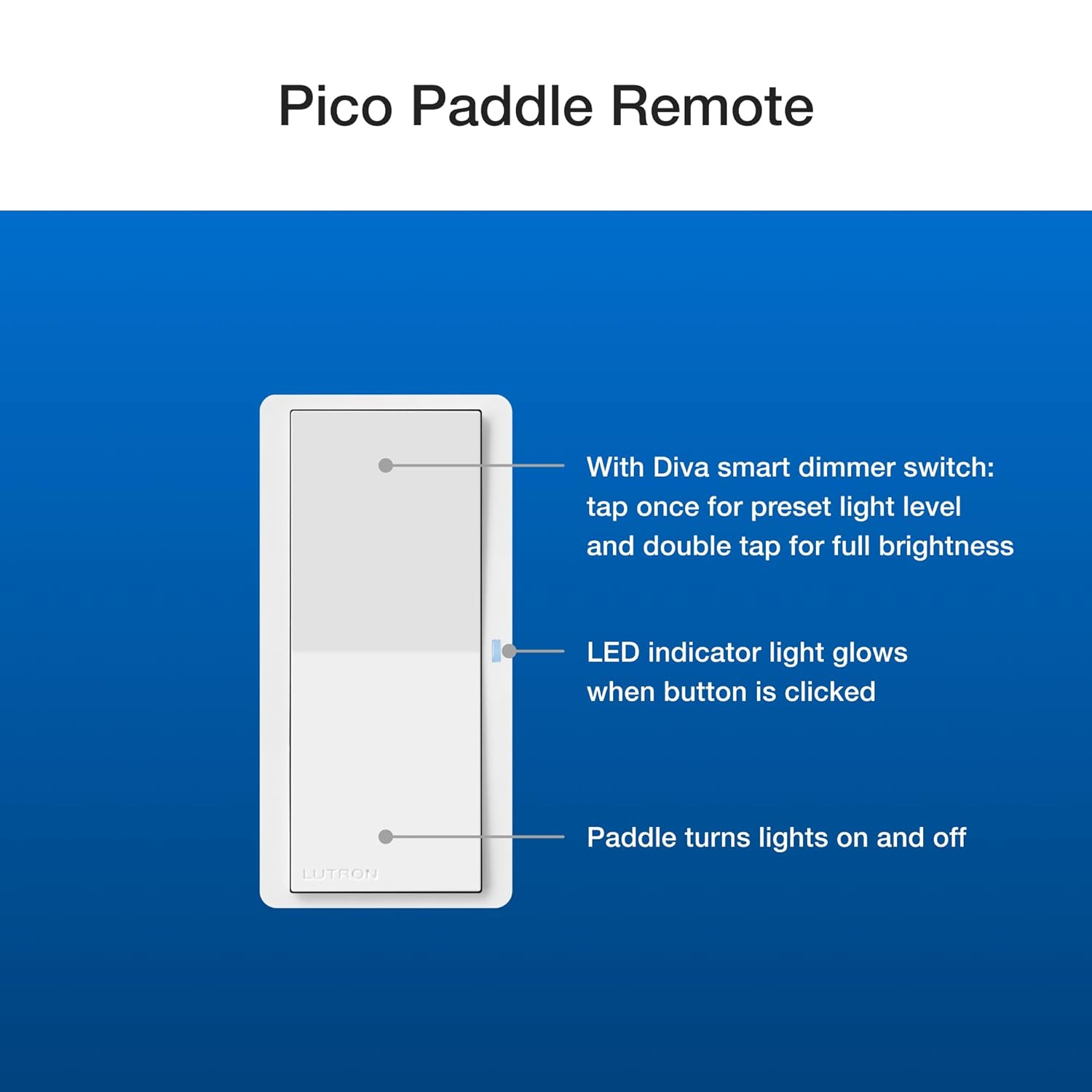 Paddle Pico Remote for Caseta Smart Dimmers/Switches, On/Off Control, for Table