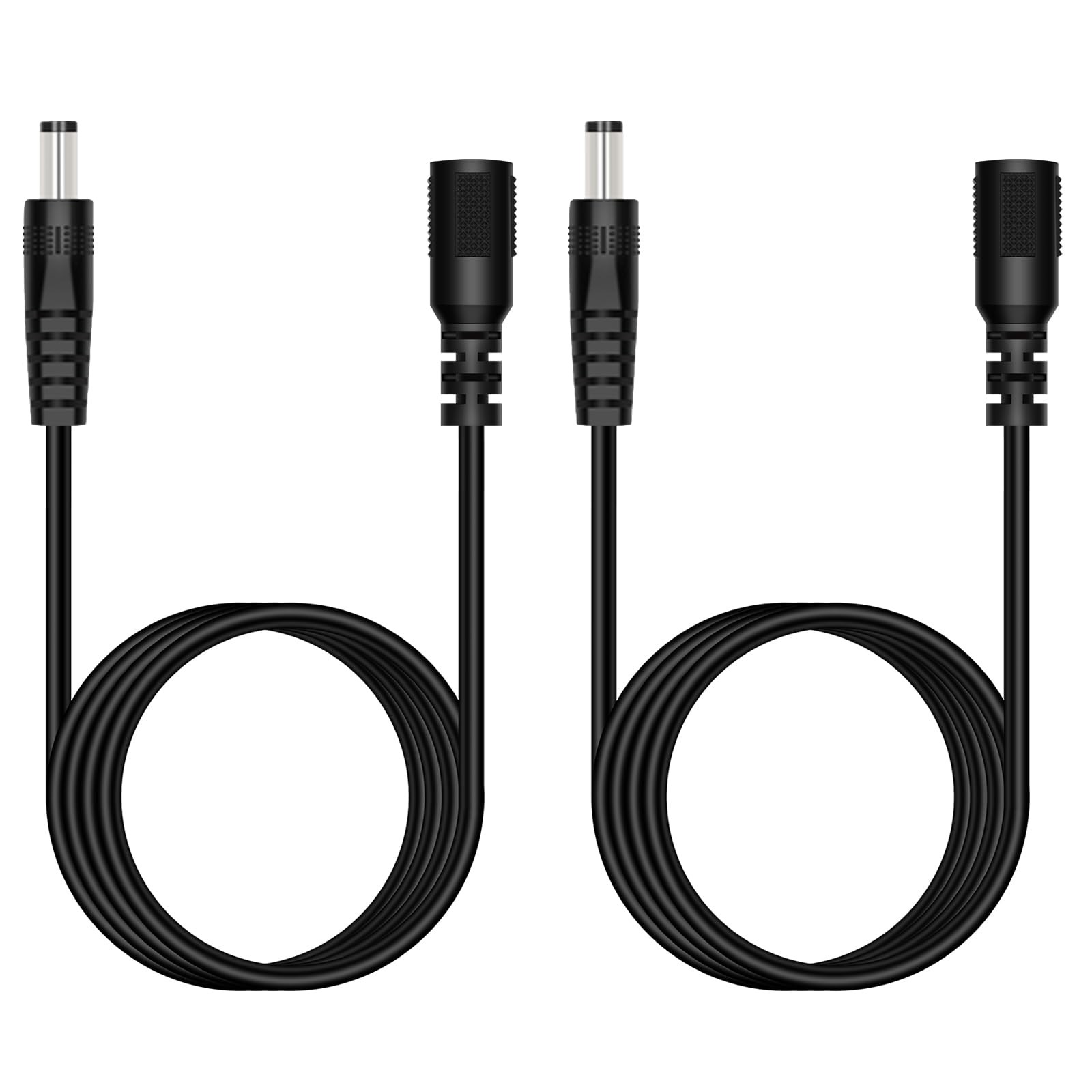 2 Pcs 6ft 5.5mm x 2.1mm DC Power Extension Cable Male To Female Plug Cord