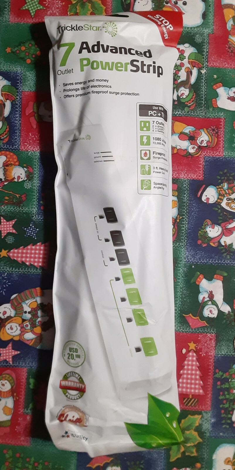 NEW Tricklestar 7 Outlet Advanced Power Strip Surge Protector Lifetime Warranty