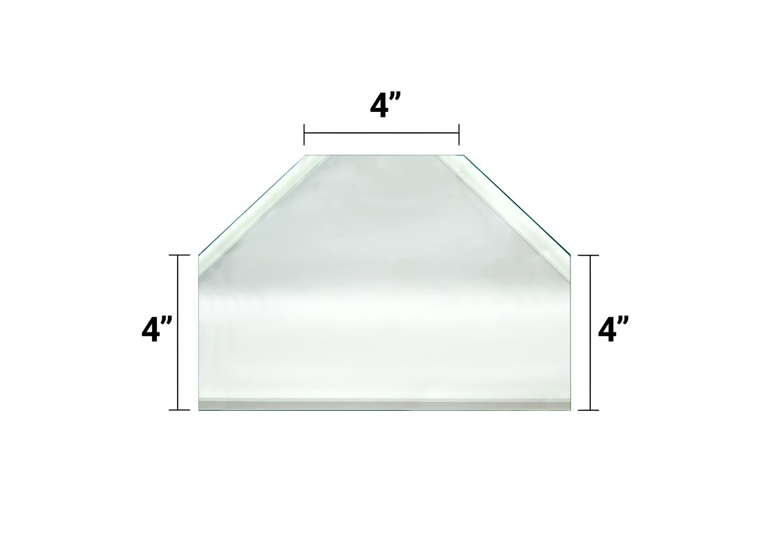FHC BVM2T4 4″ T-Connect 3 Sides Beveled Clear Glass Mirror
