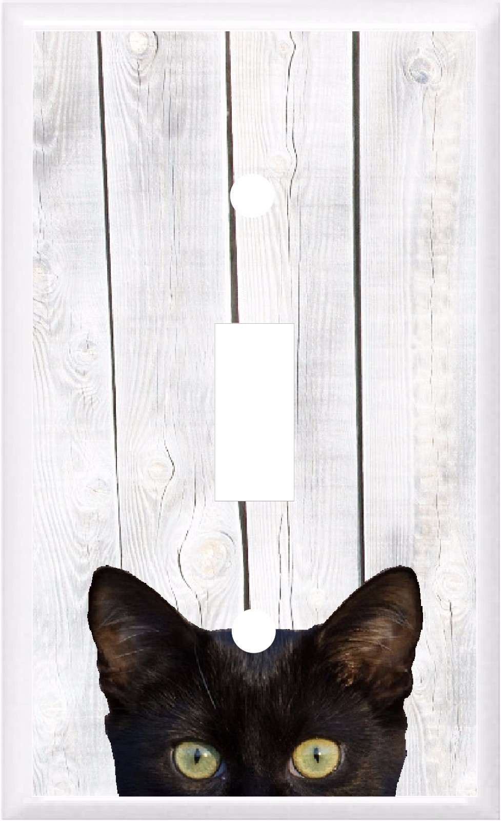 BLACK CAT GRAY BARN BOARD IMAGE BACKGROUND LIGHT SWITCH COVER PLATE
