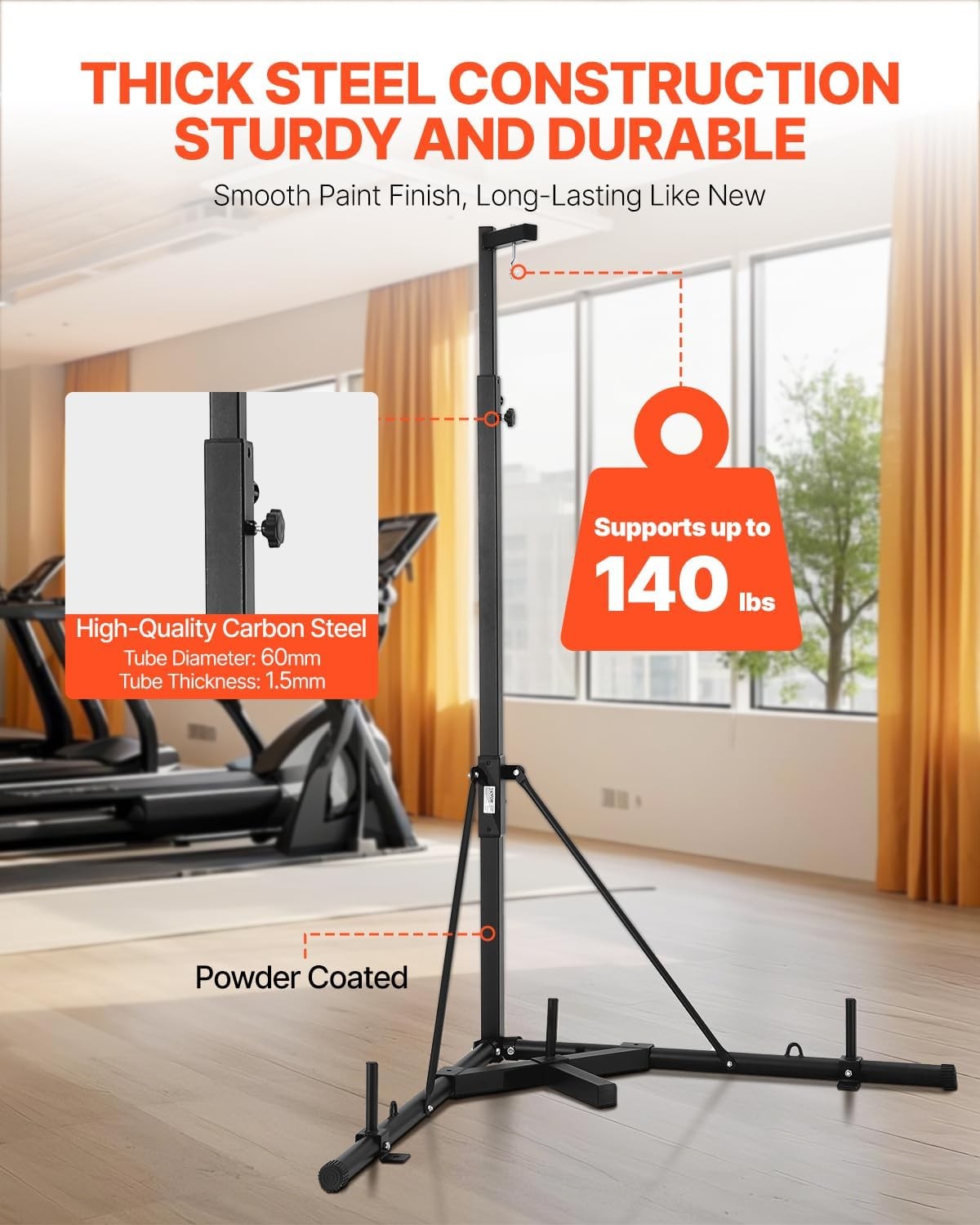 VEVOR Punching Bag Stand, Steel Heavy Duty Workout Training Equipment,…