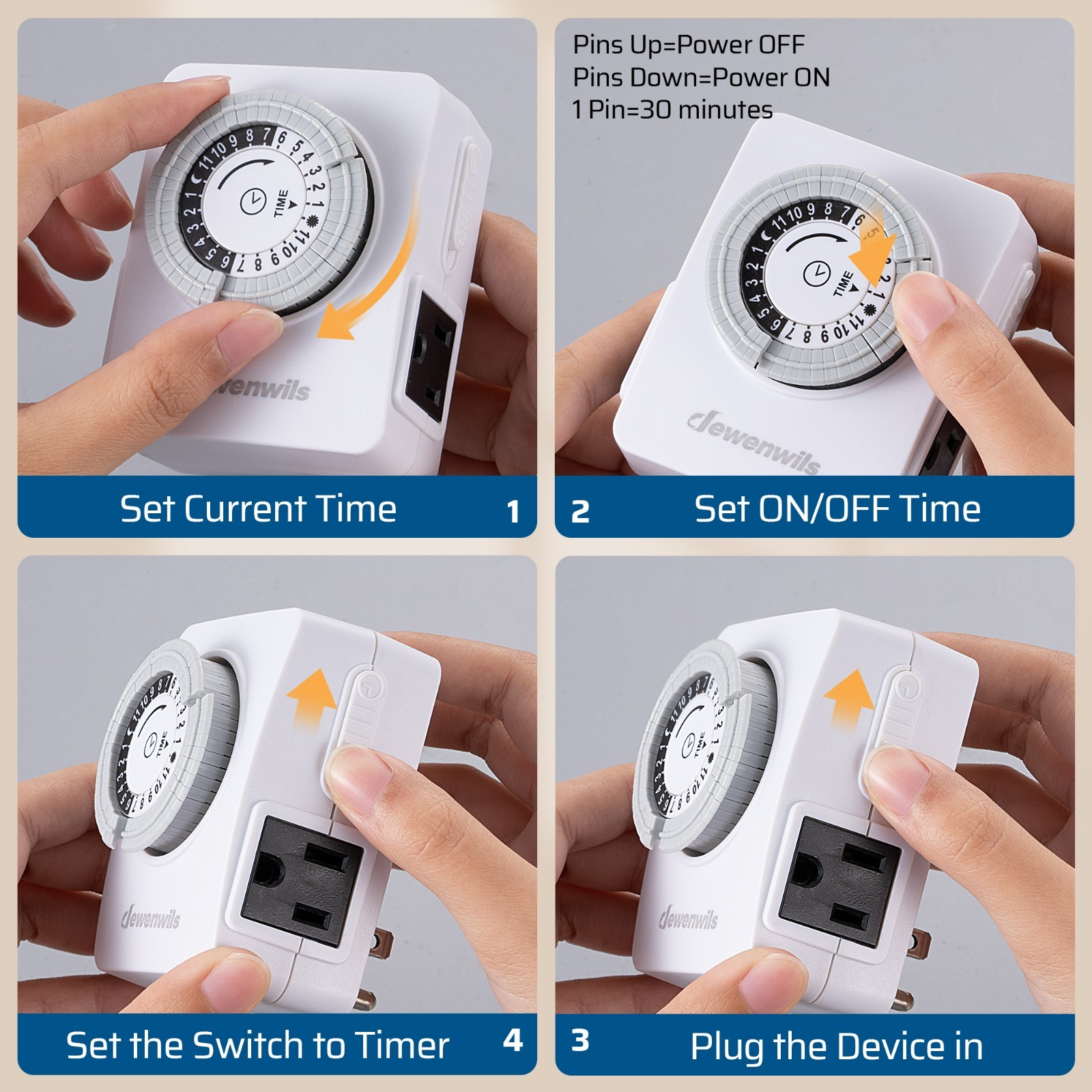 DEWENWILS 2 pack Indoor Outlet Timer Plug in Electrical Timer for Aquarium