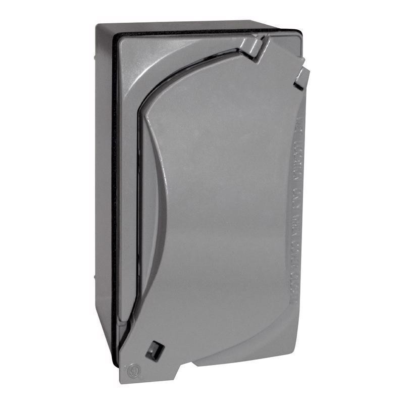 Sigma Electric 16446 Gray Rectangle Metal 1-Gang Duplex Outlet Kit 4.58 H in.