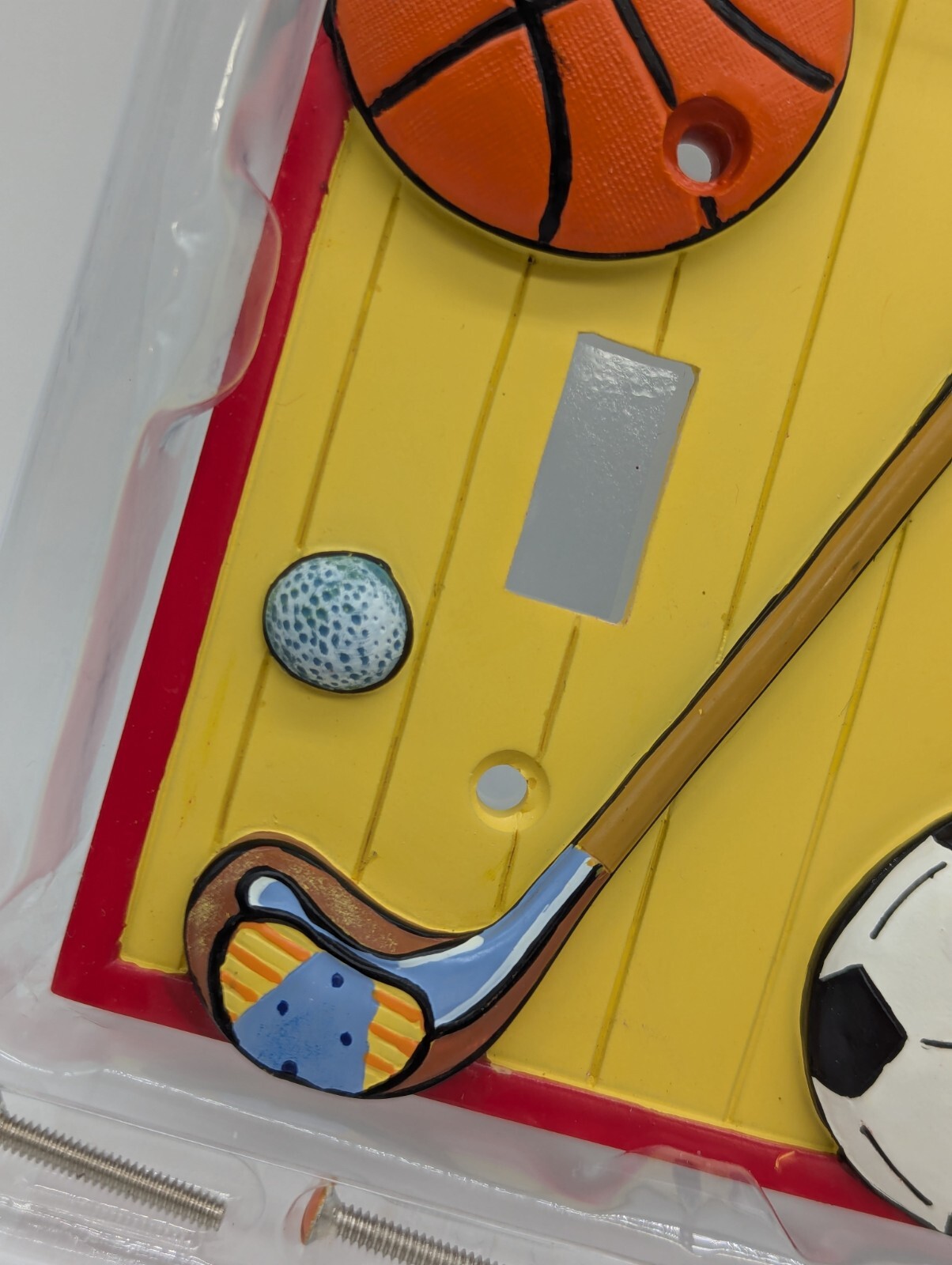 NEW Borders Unlimited Light Switch Plate Cover “Let’s Play Ball” Golf Basketball