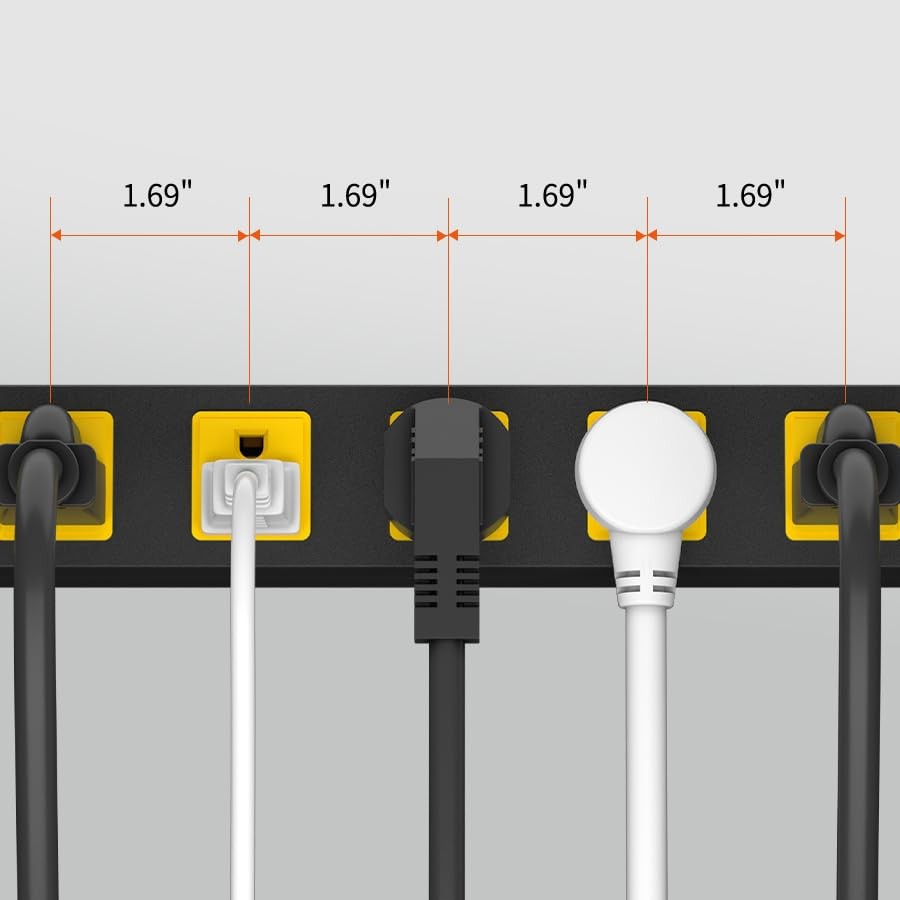8 Outlet Metal Heavy Duty Long Power Strip, 2100J Surge Protector with 6 FT E…