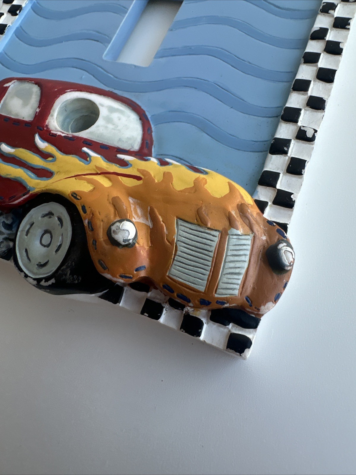 Borders Unlimited Resin Light Wall Plate Switch Drag Car Racers Checkered Border