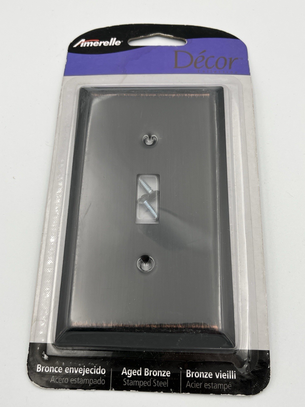 Amerelle 163TDB Aged Bronze Traditional Steel Wallplate 1-Toggle